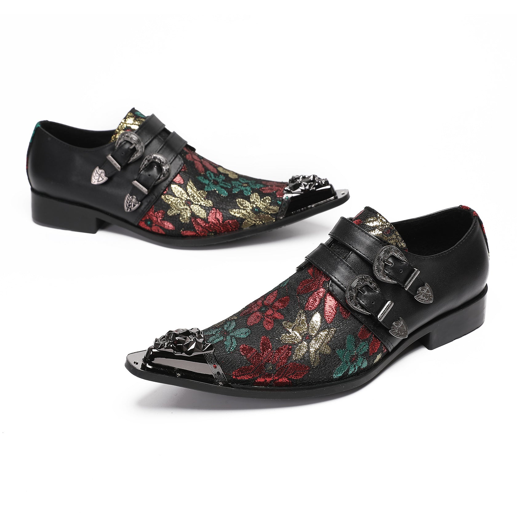 Brock Printed Leather Shoes Men's Wedding Prom Derby Shoes