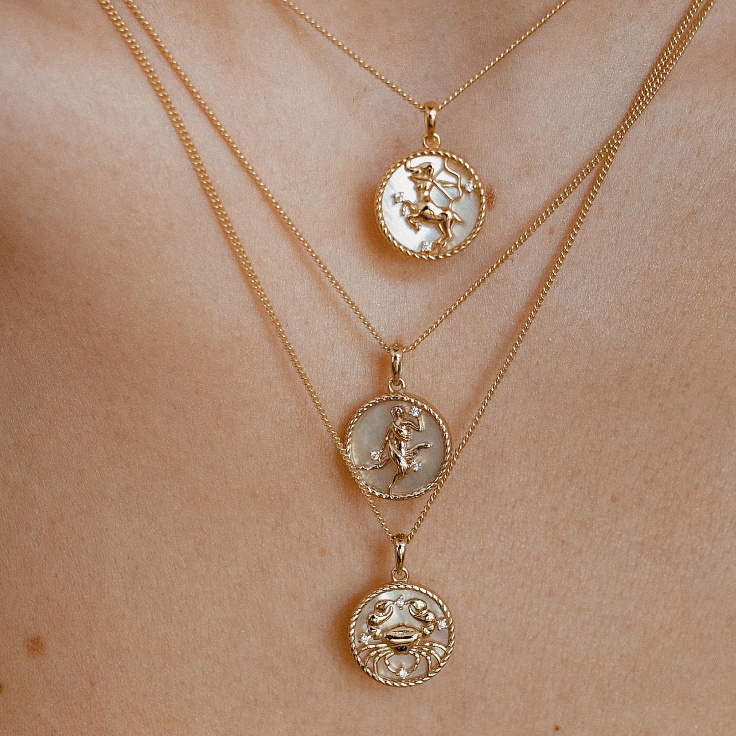 Vintage twelve constellations coin necklace