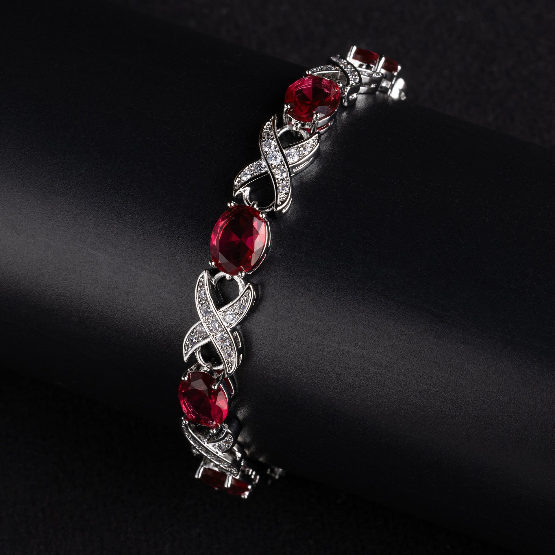 Luxury Multicolor Crystal Link Bracelet – Elegant Statement Jewelry for Women