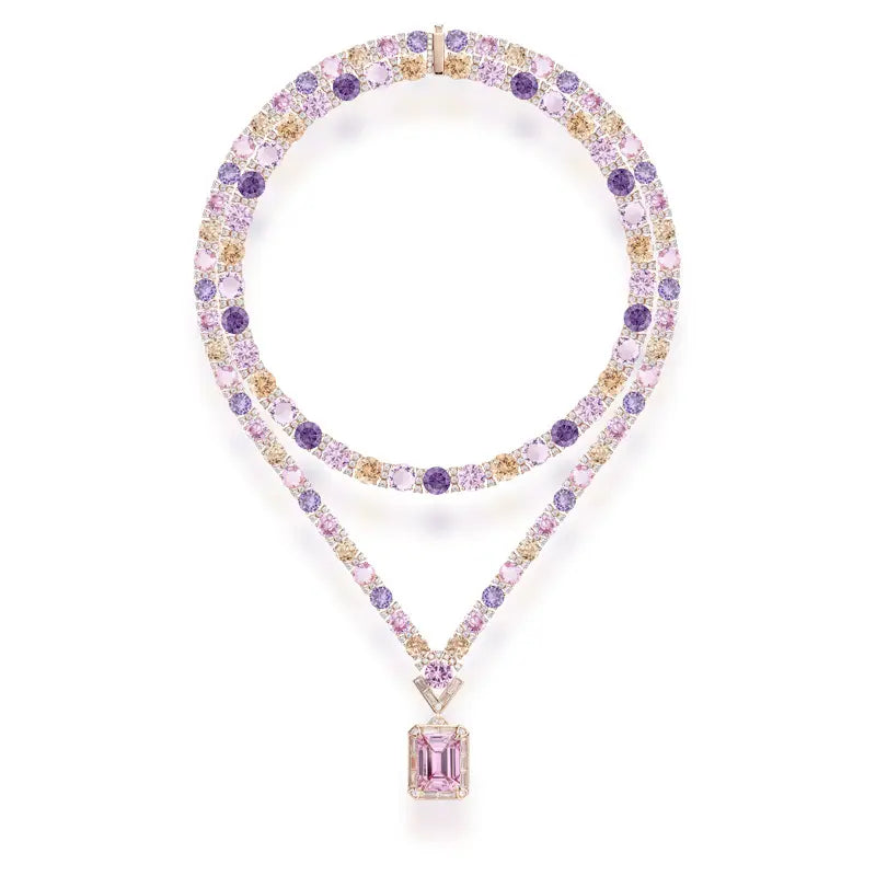Collier Prisme en Diamant Plaqué Or Premium Deluxe
