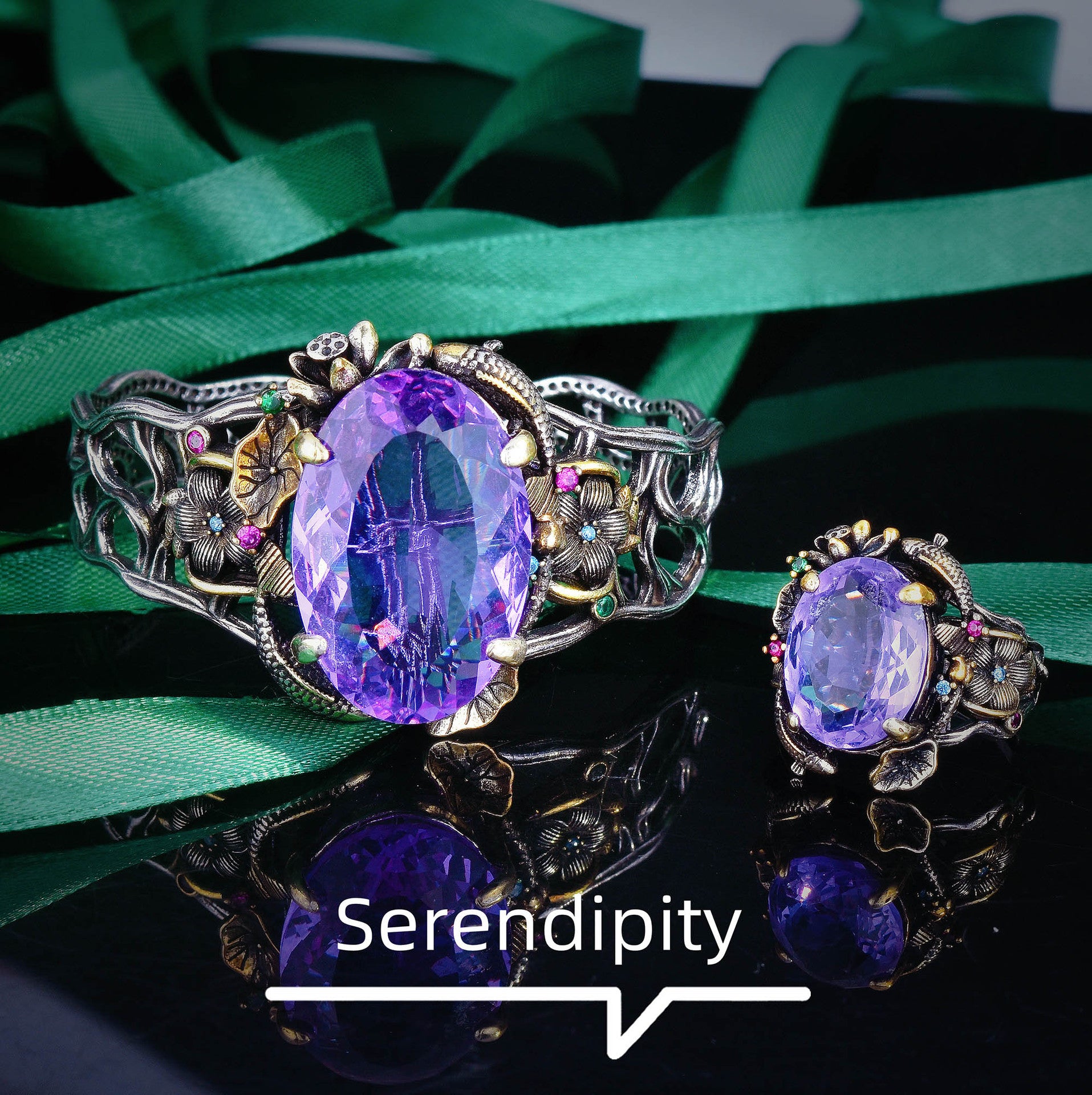 Italian retro hollow flower silk color treasure series