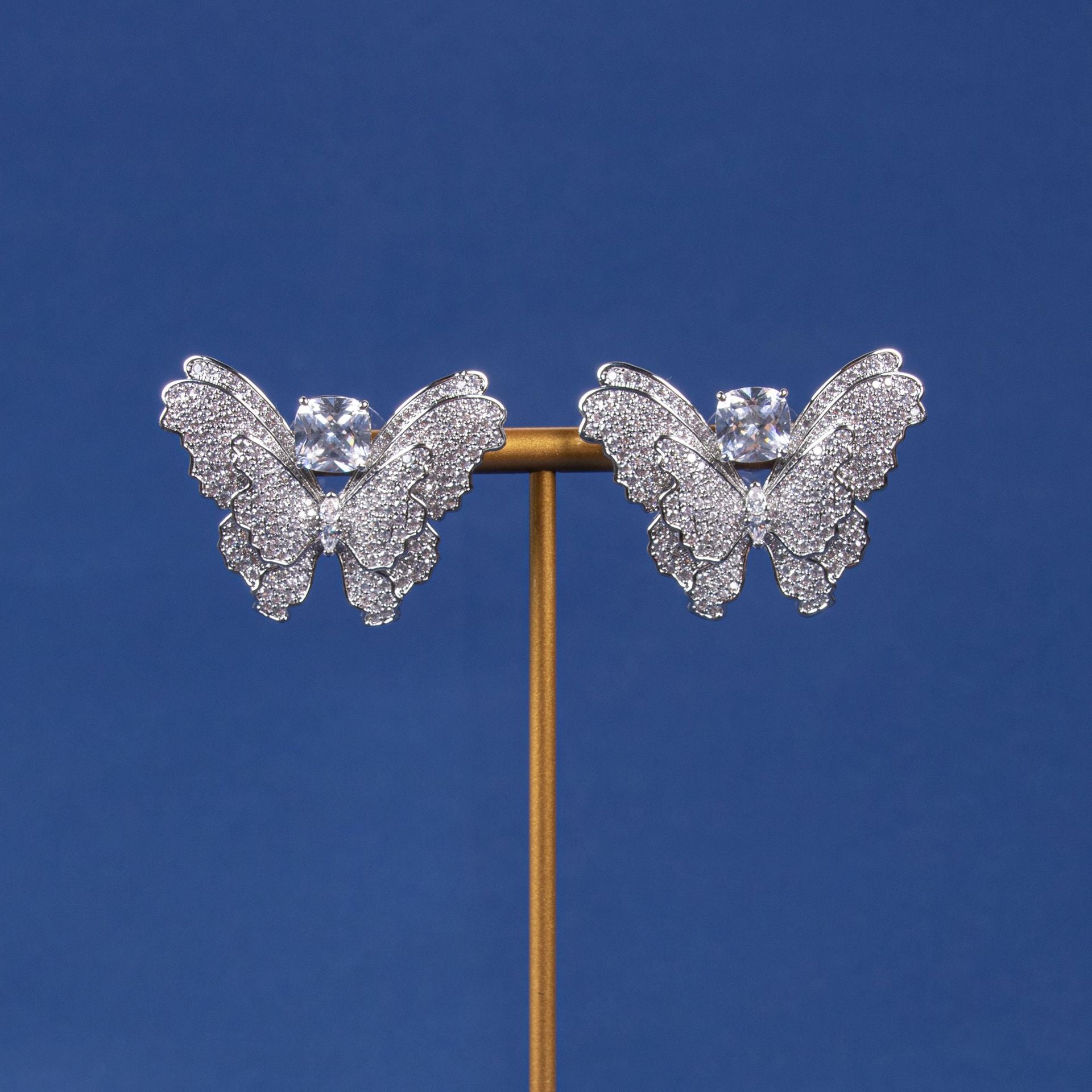 New butterfly necklace color double zircon set