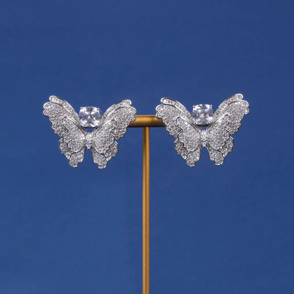 Nouveau collier papillon couleur double zircon serti
