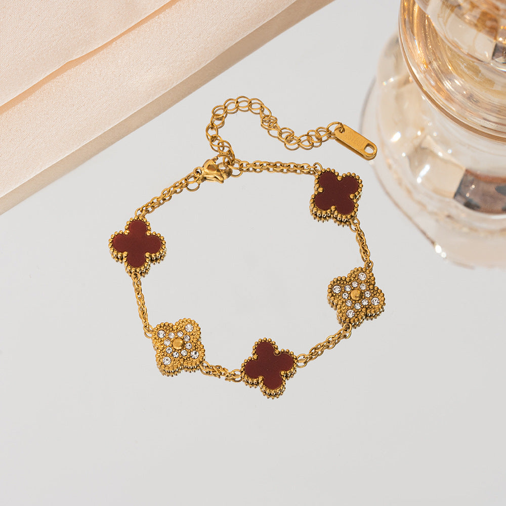 Fashion Diamond Clover Bracelet