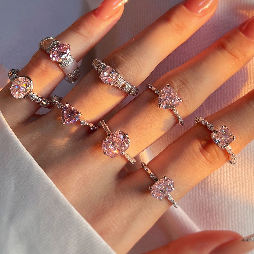 Light luxury high-end zircon series ring