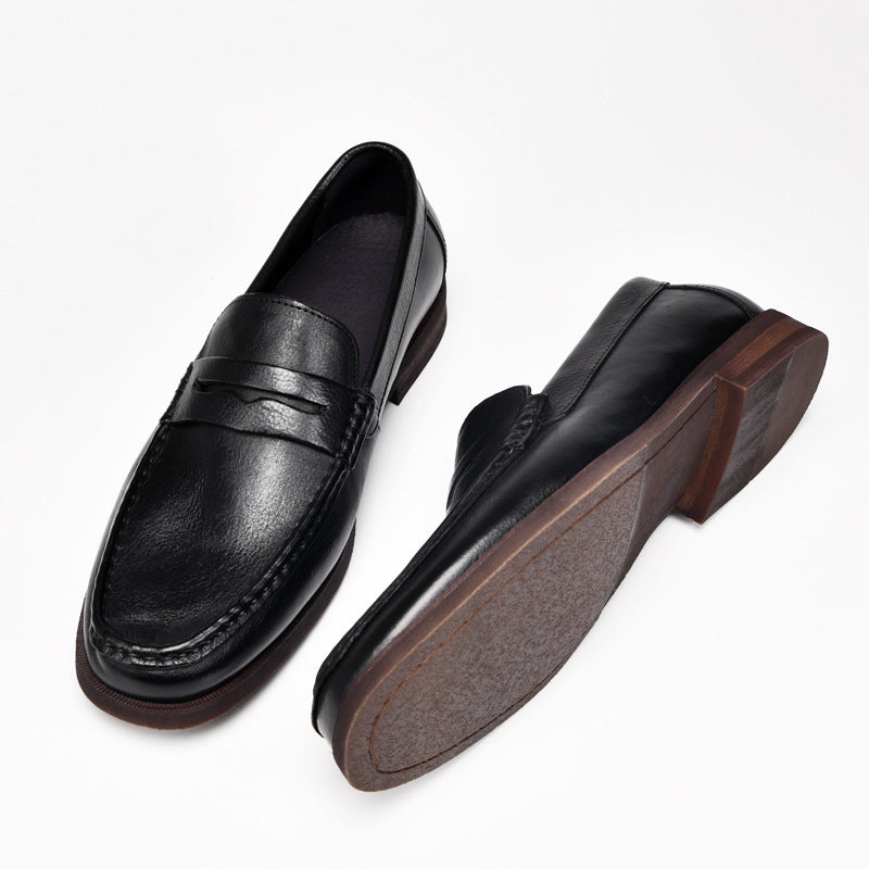 Retro high-end men's formal leather shoes breathable deodorant loafers