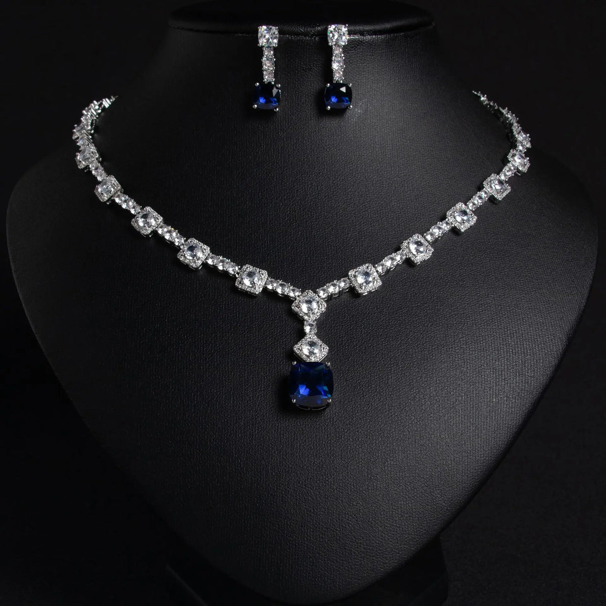 Luxury Golden Yellow Crystal Necklace Set – Sparkling Evening Jewelry for Women