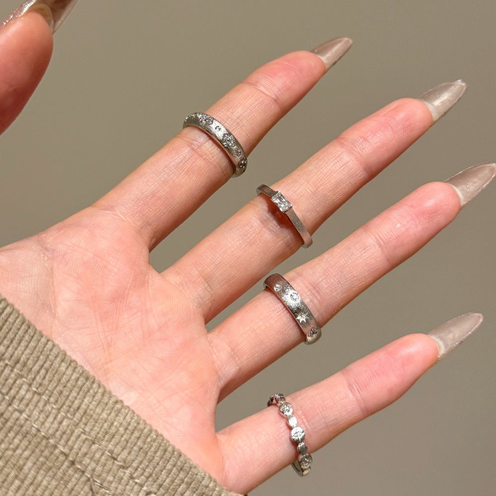 Fashion matte zircon ring