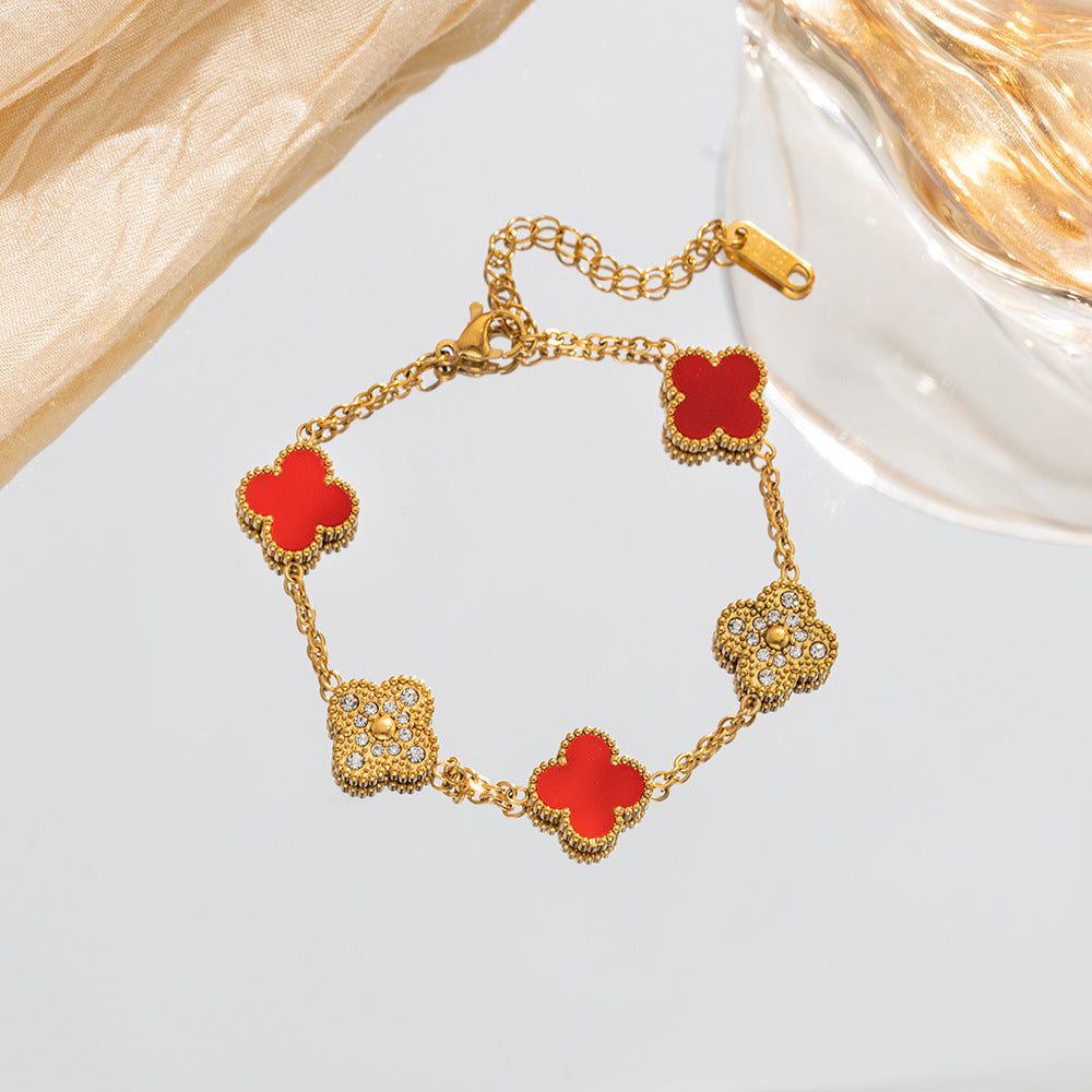 Fashion Diamond Clover Bracelet