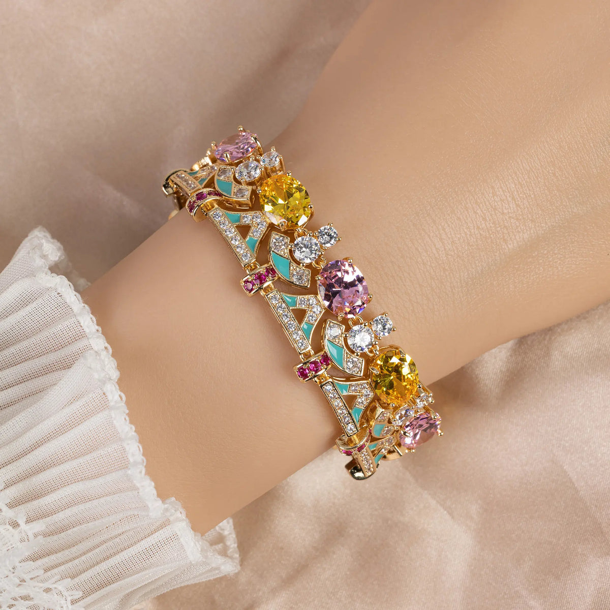 Bracelet de luxe multigemme – Bijoux élégants pour femmes