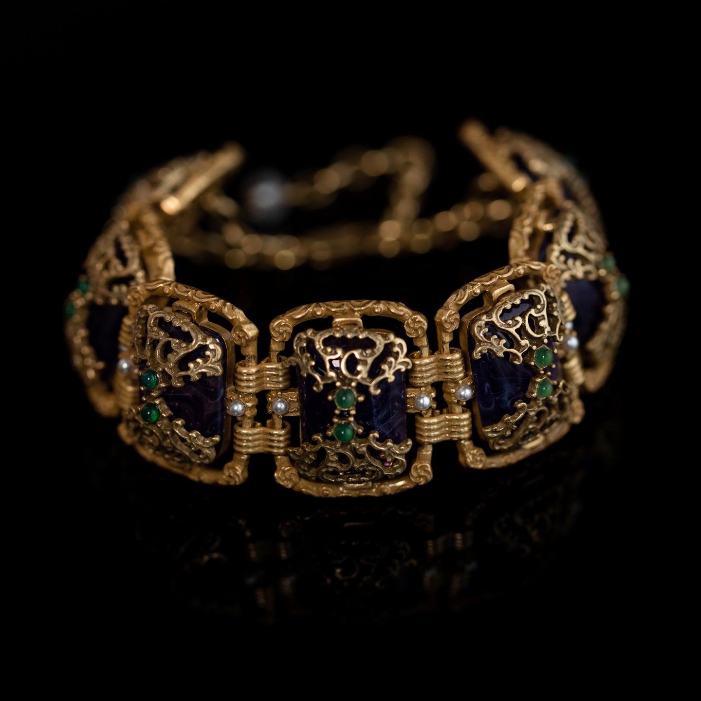 Medieval purple hollow heavy industry pendant necklace set