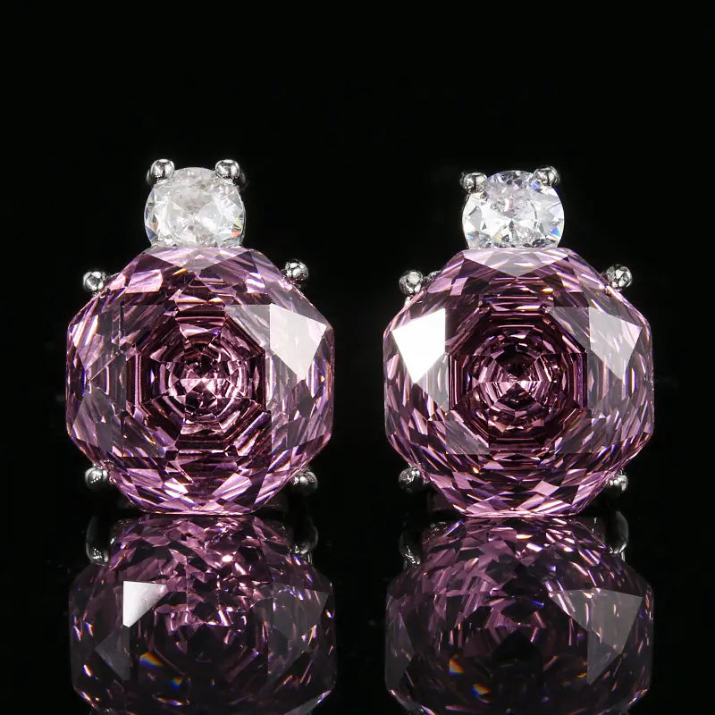 Ensemble de pierres précieuses simples plaqué or rose en cuivre