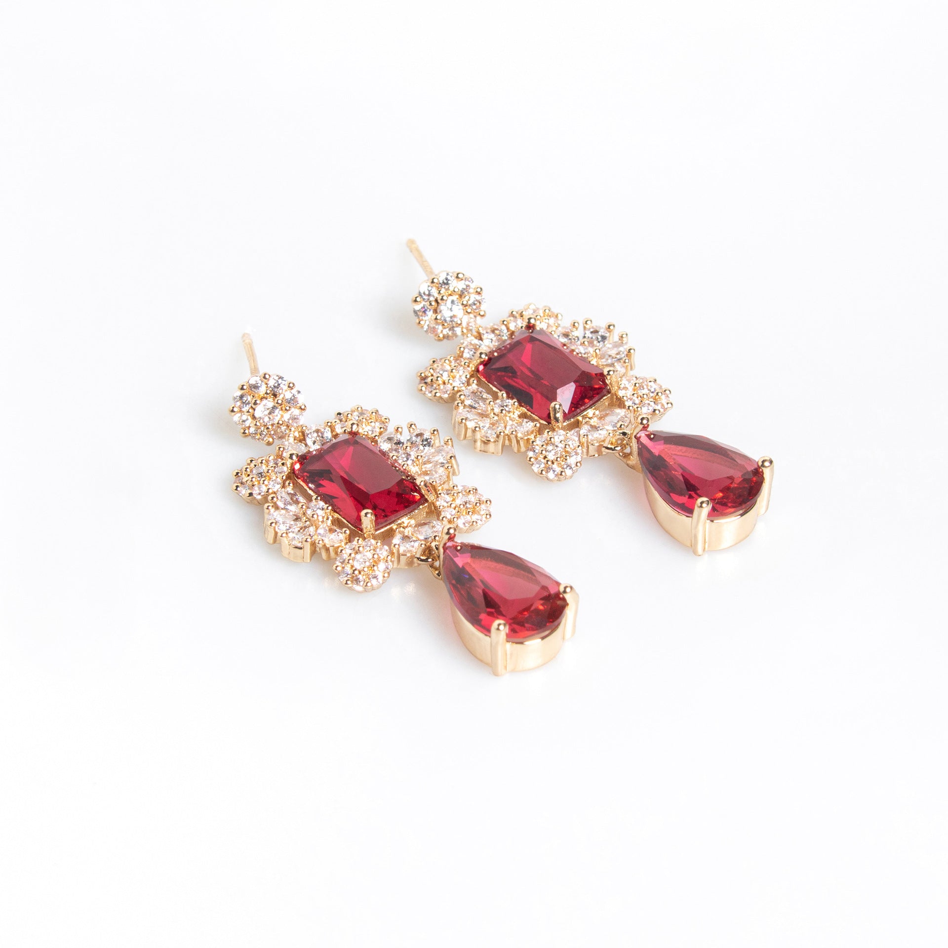 Vintage Heavy Industries Premium Zircon Necklace Earrings Set