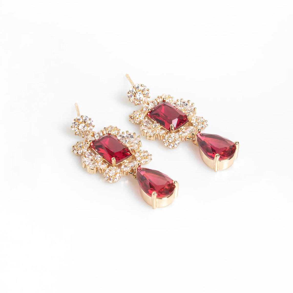 Ensemble Collier Boucles d'oreilles Zircon Premium Industries Lourdes Vintage