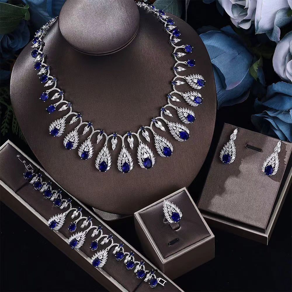 Elegant Emerald Green Crystal Jewelry Set for Women
