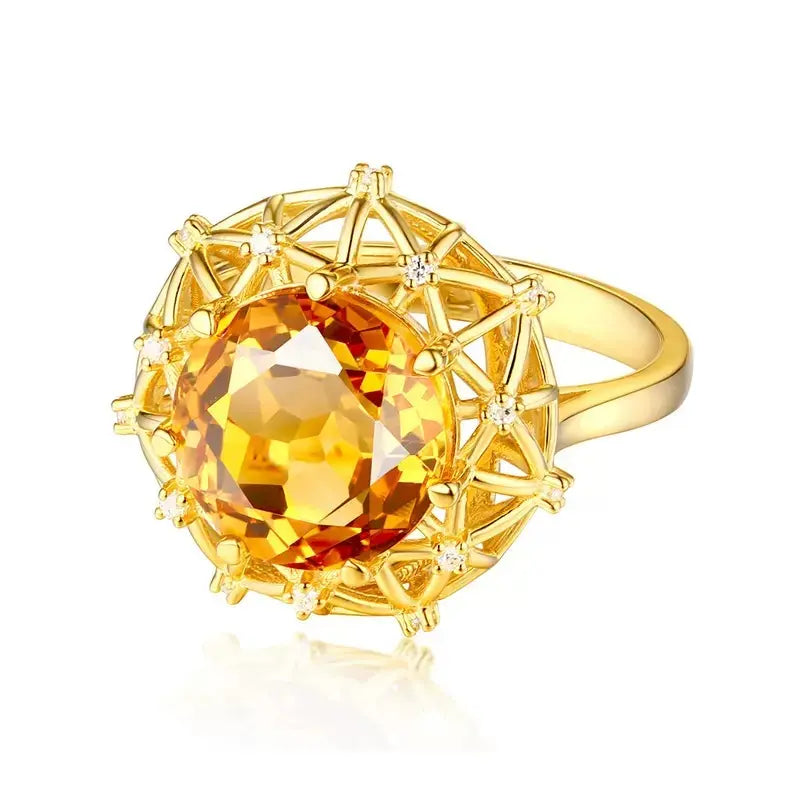Collection nid d'oiseau en citrine surdimensionnée de 10 carats