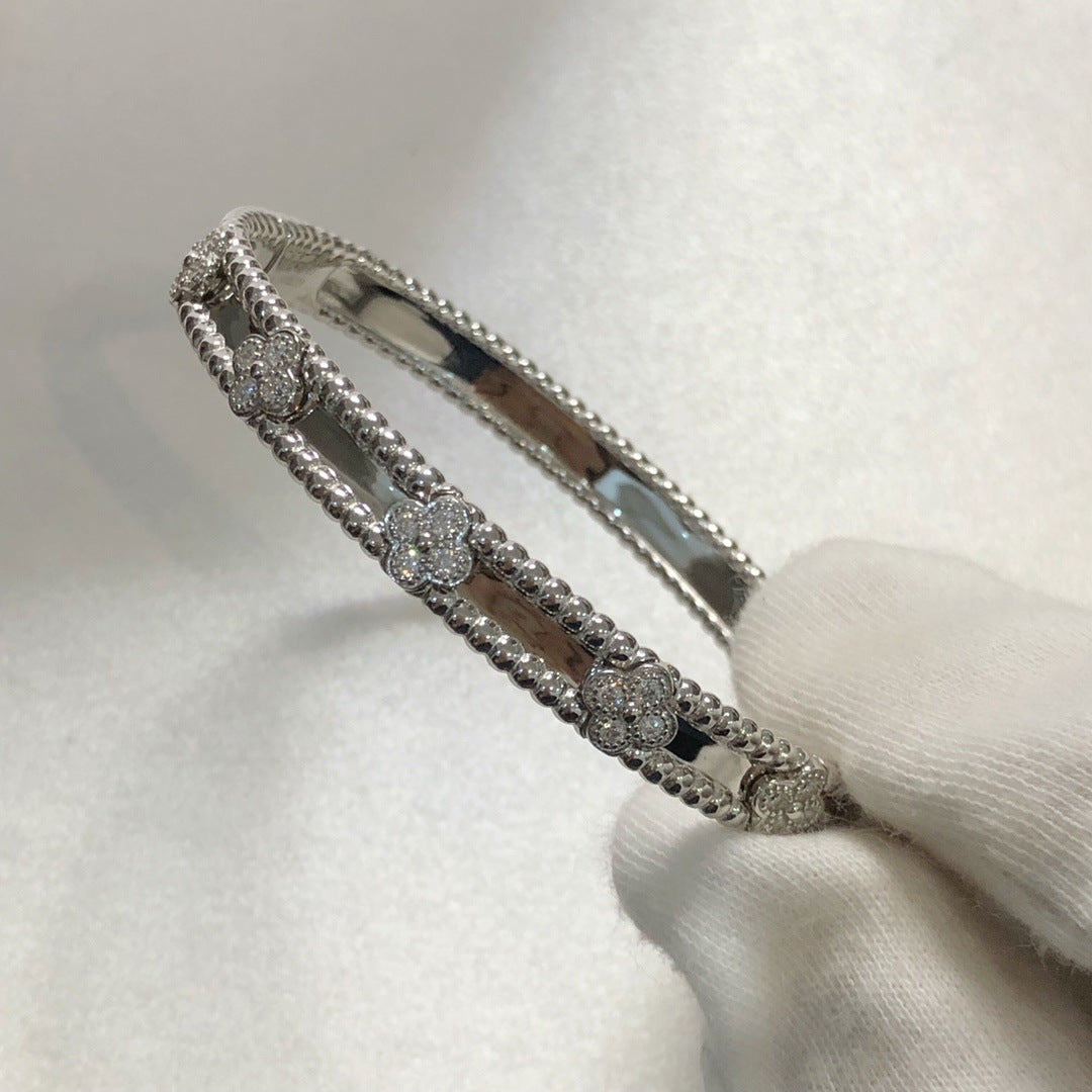 18k gold-plated clover kaleidoscope bracelet