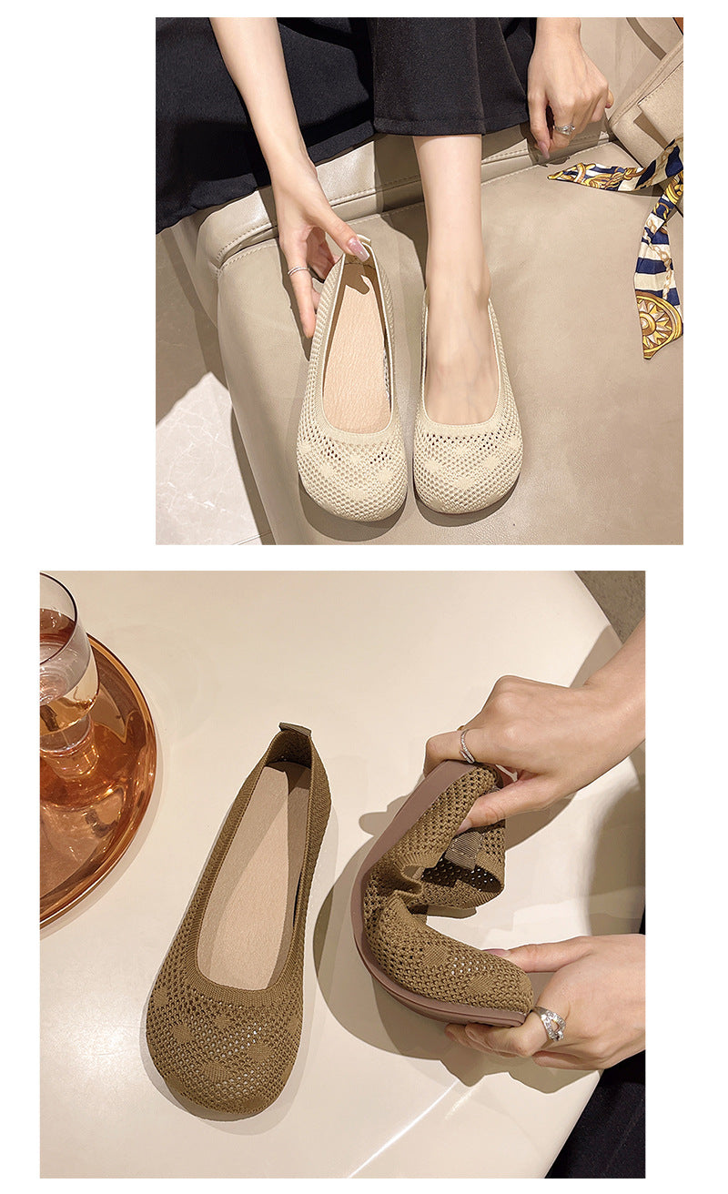 Eco-friendly fashion women's woven hollow loafers