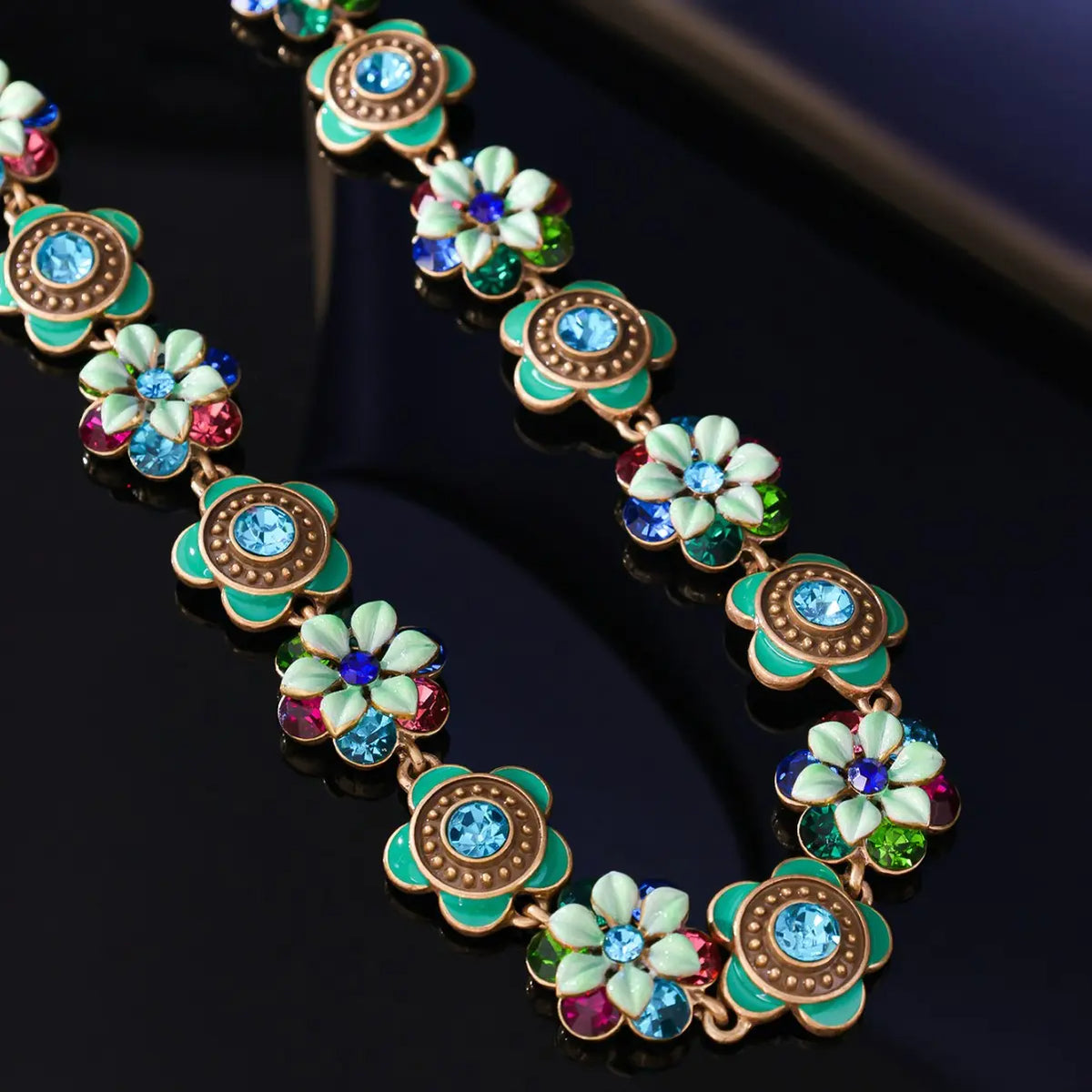 Parure Collier Fleur Vintage Luxe Léger