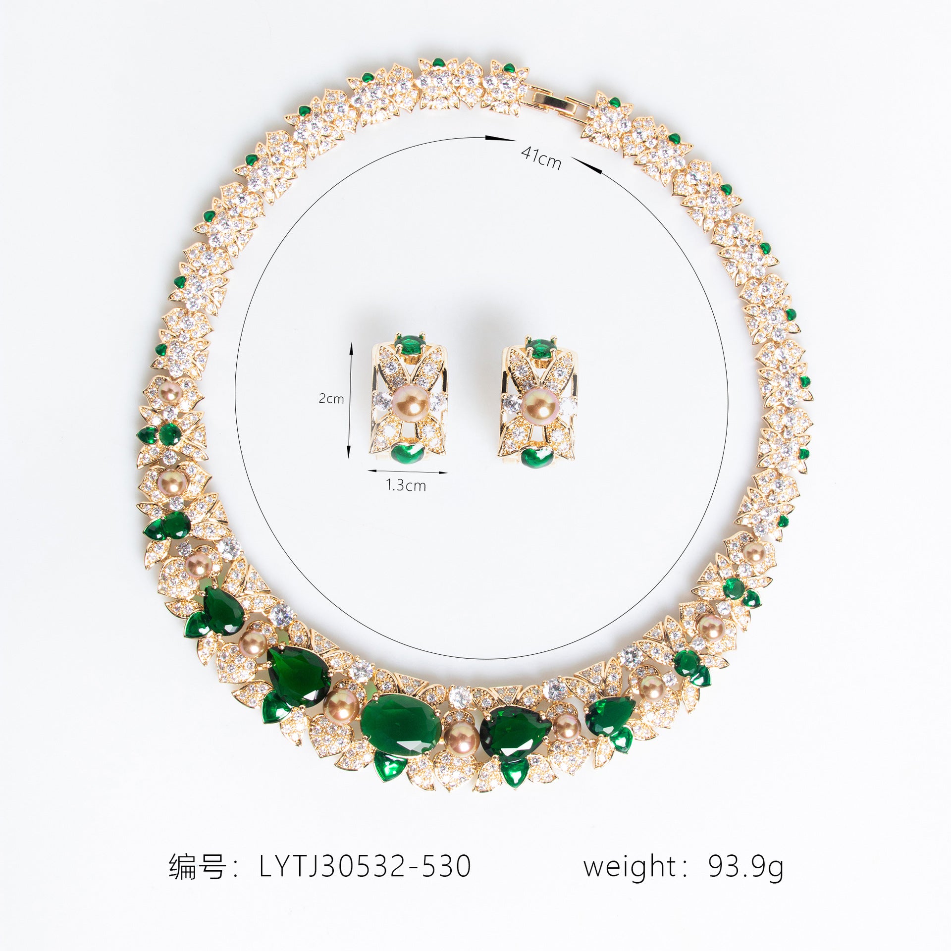 Parure de collier de luxe en pierres précieuses multicolores or pour une tenue de soirée