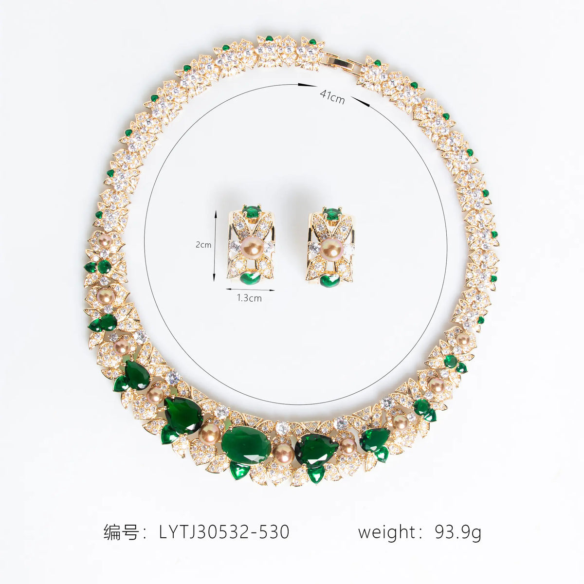 Parure de collier de luxe en pierres précieuses multicolores or pour une tenue de soirée