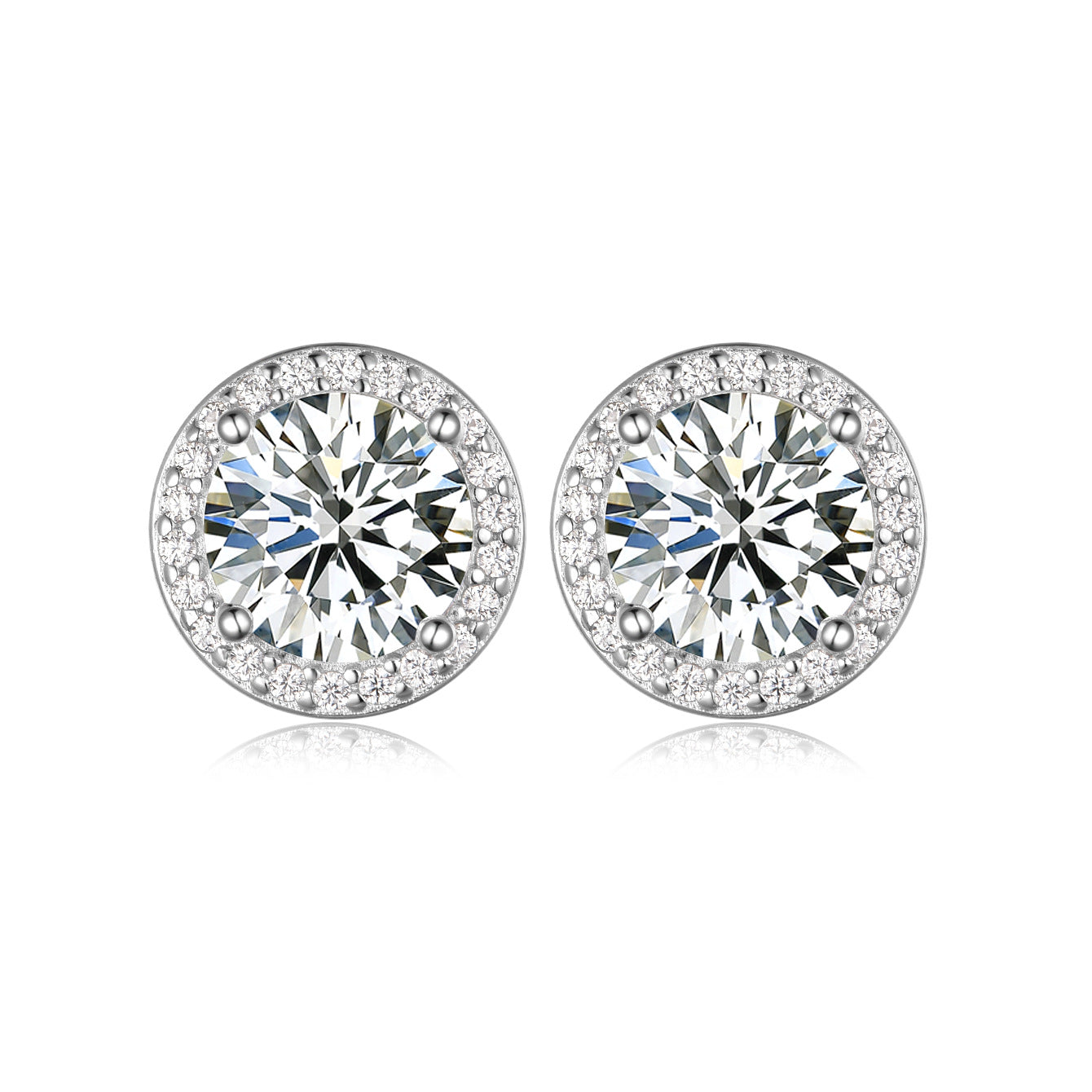 S925 silver light luxury rock sugar moissanite stud earrings