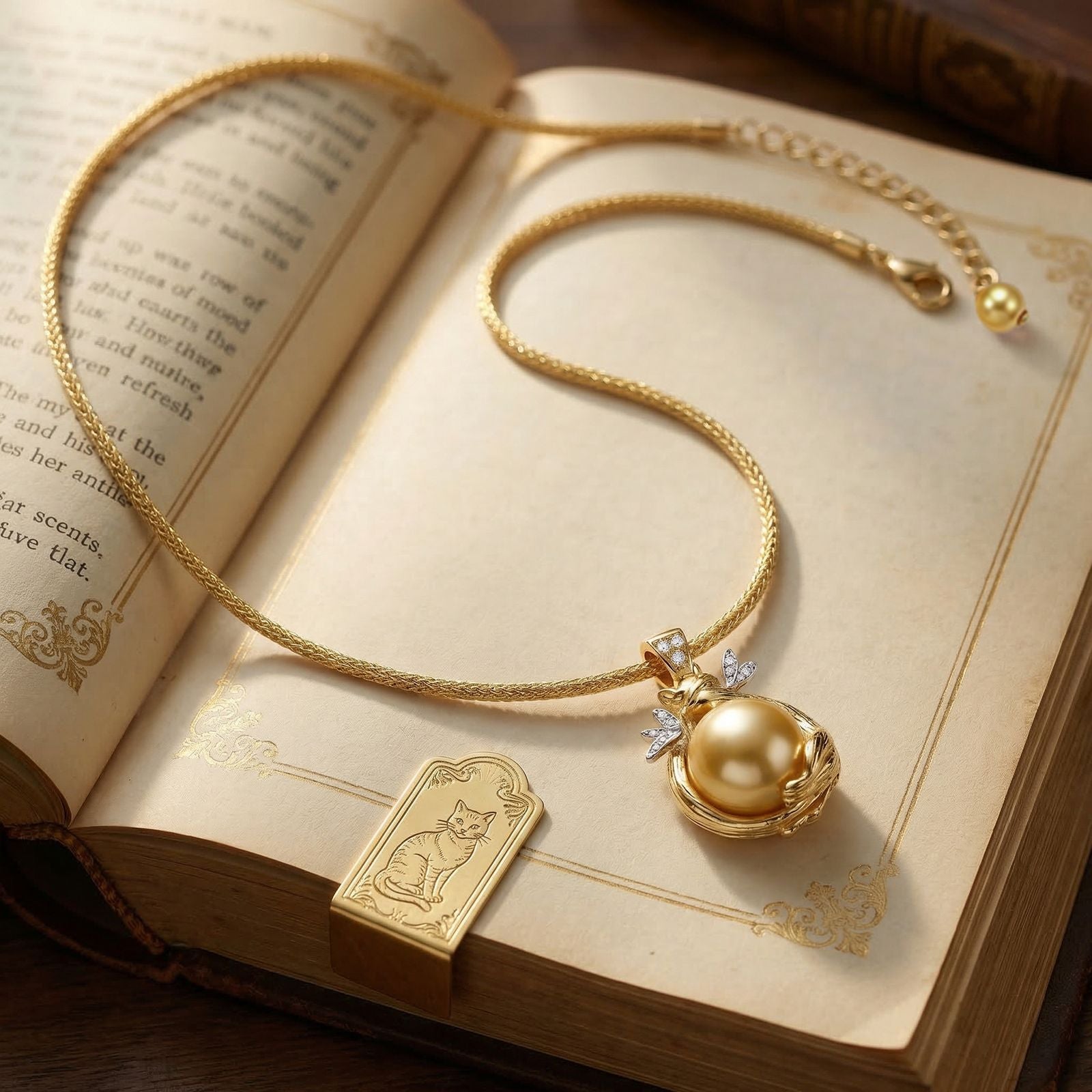 Bow Round Pearl Stud Earrings Necklace Set High-end Niche Delicate Jewelry
