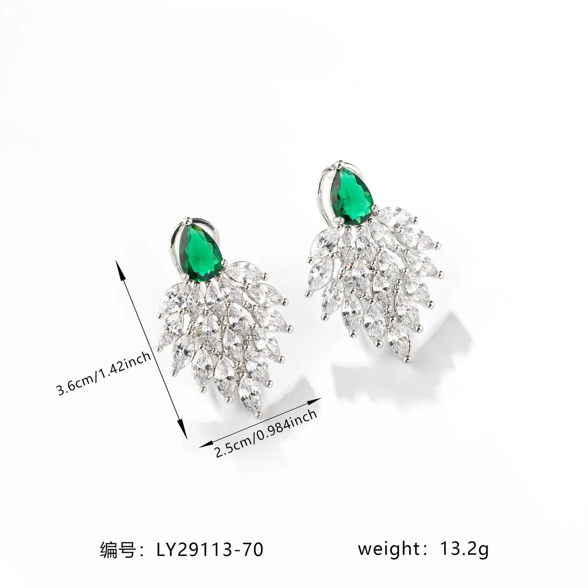 Boucles d'oreilles rubis rouge éclatant avec cristaux marquise scintillants