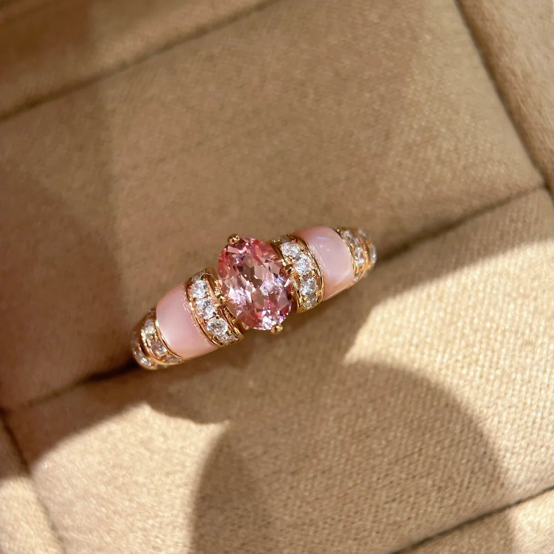 Bague de fritillaire naturelle en poudre de dopamine tendance