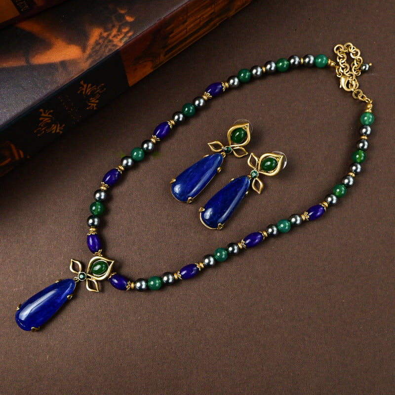 Vintage Fashion Water Drop Sapphire Necklace