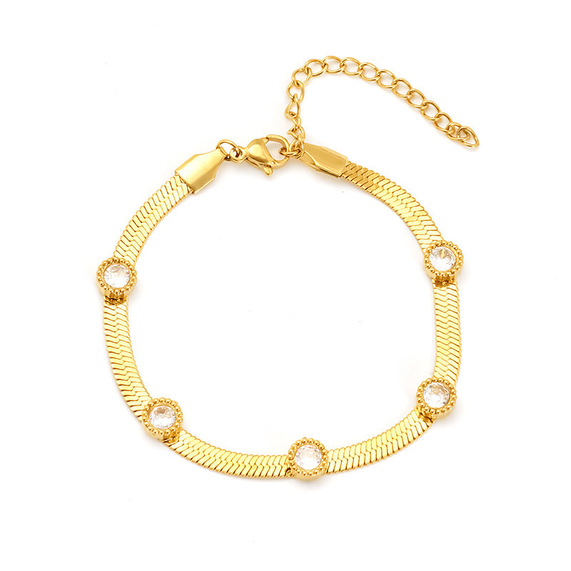 Niche light luxury zircon titanium steel bracelet