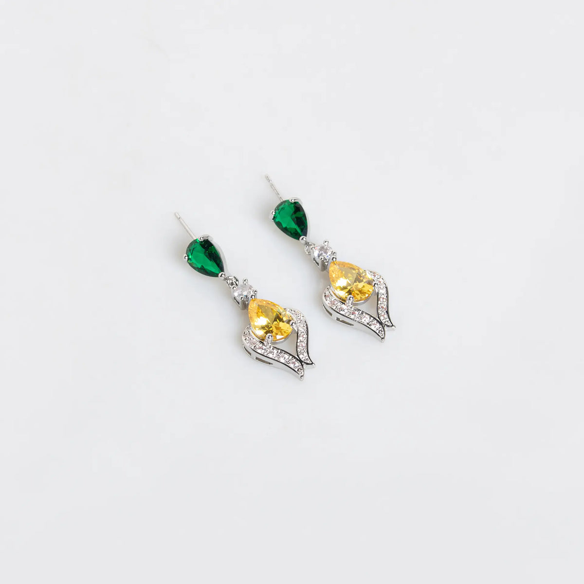 Luxury Multicolor Peacock Crystal Necklace and Earrings Jewelry Set