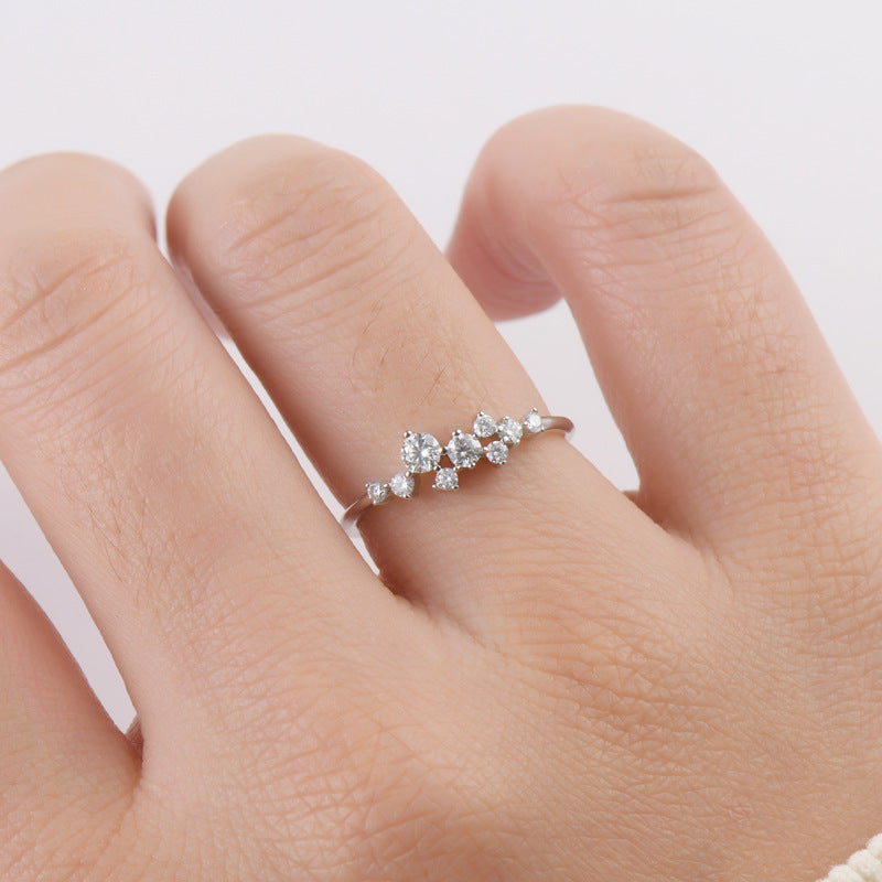 Sterling Silver Gypsy Moissanite Ring