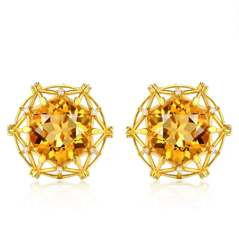 Collection nid d'oiseau en citrine surdimensionnée de 10 carats