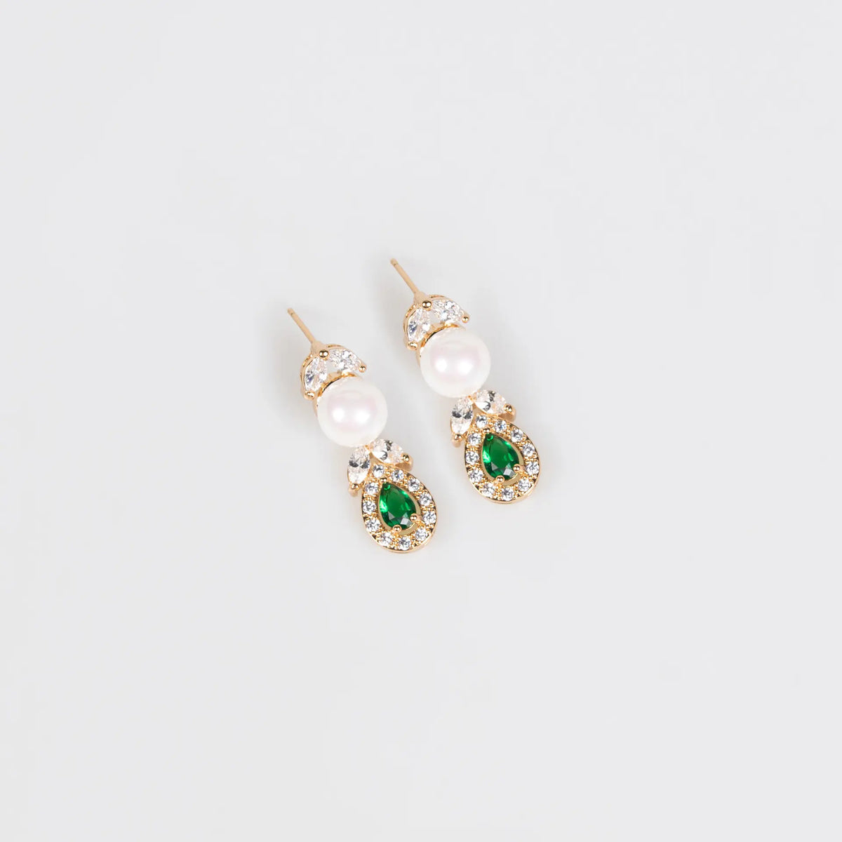 Parure de bijoux élégante Collier et boucles d'oreilles en perles et cristaux d'émeraude