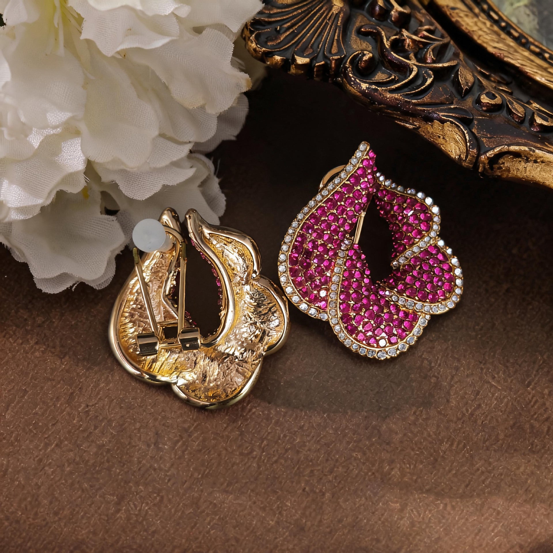 European and American fashion stud earrings temperament trend retro earrings rose flower