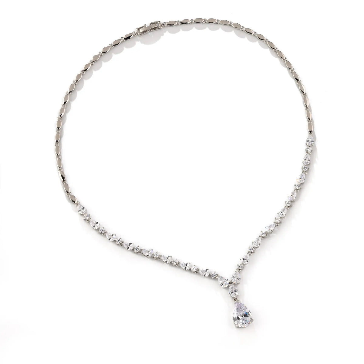 Classic Teardrop Crystal Bridal Necklace Set – Elegant Wedding Jewelry
