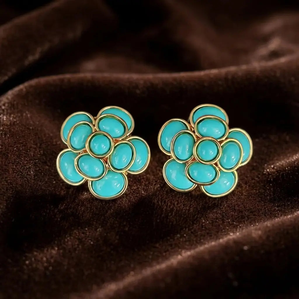 Qingdao, ensemble frangé de fleurs turquoise, chaîne de clavicule polyvalente pour femmes, style luxe léger, pour le bureau
