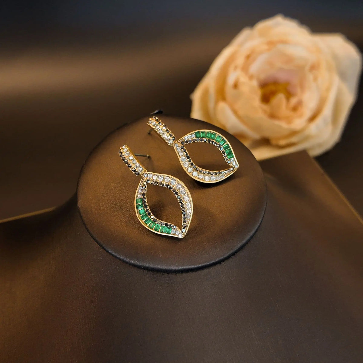 Parure de bijoux feuille strass mode