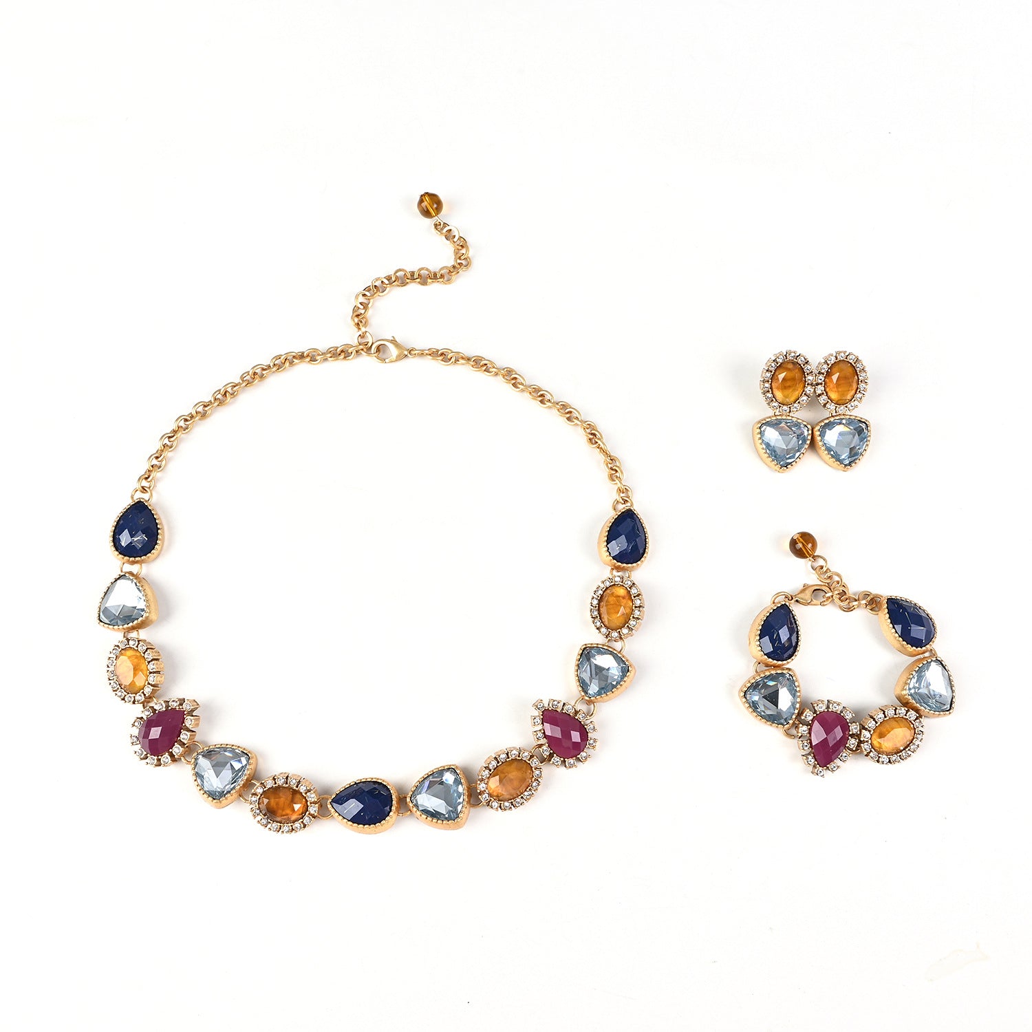 Retro multi-color glazed necklace