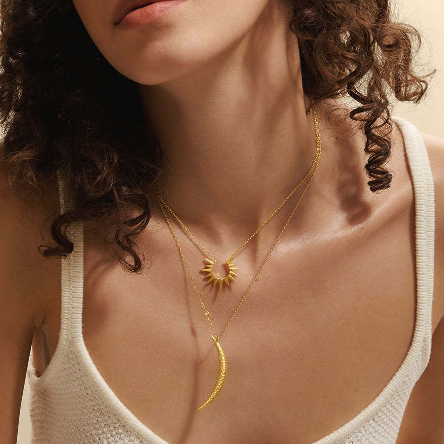 Sun and Moon Double Stacked Necklace