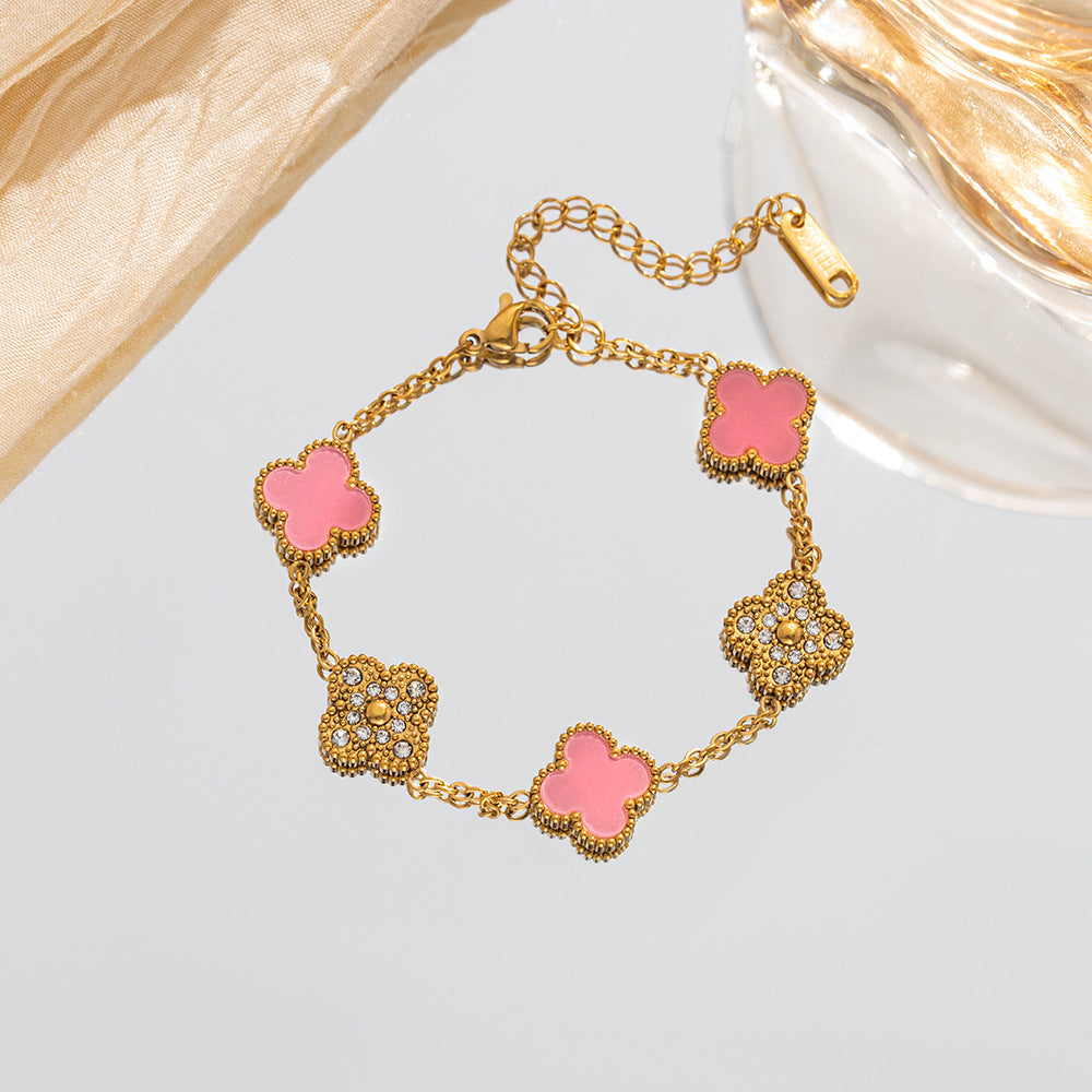 Fashion Diamond Clover Bracelet