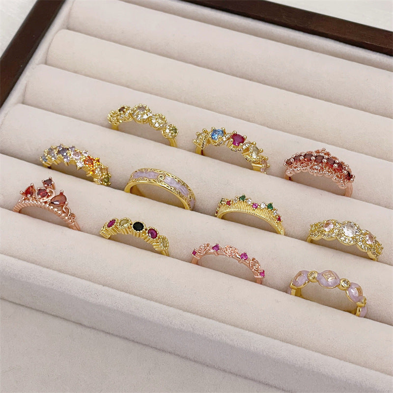 Light luxury colored treasure series ring