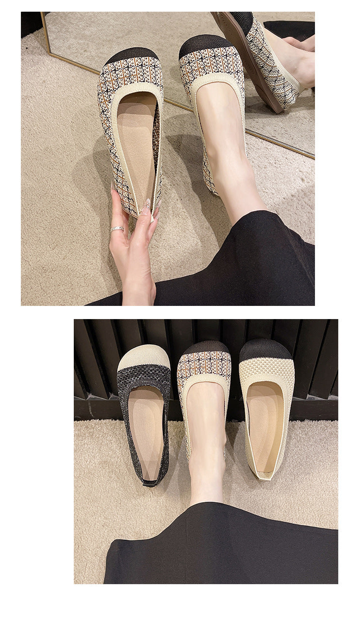 Environmentally friendly small fragrant woven hollow breathable loafers