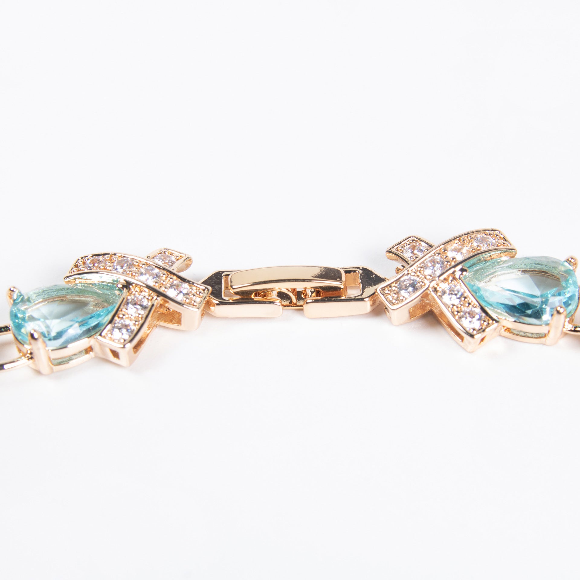 Luxury Blue Green Crystal Necklace and Earrings Jewelry Set