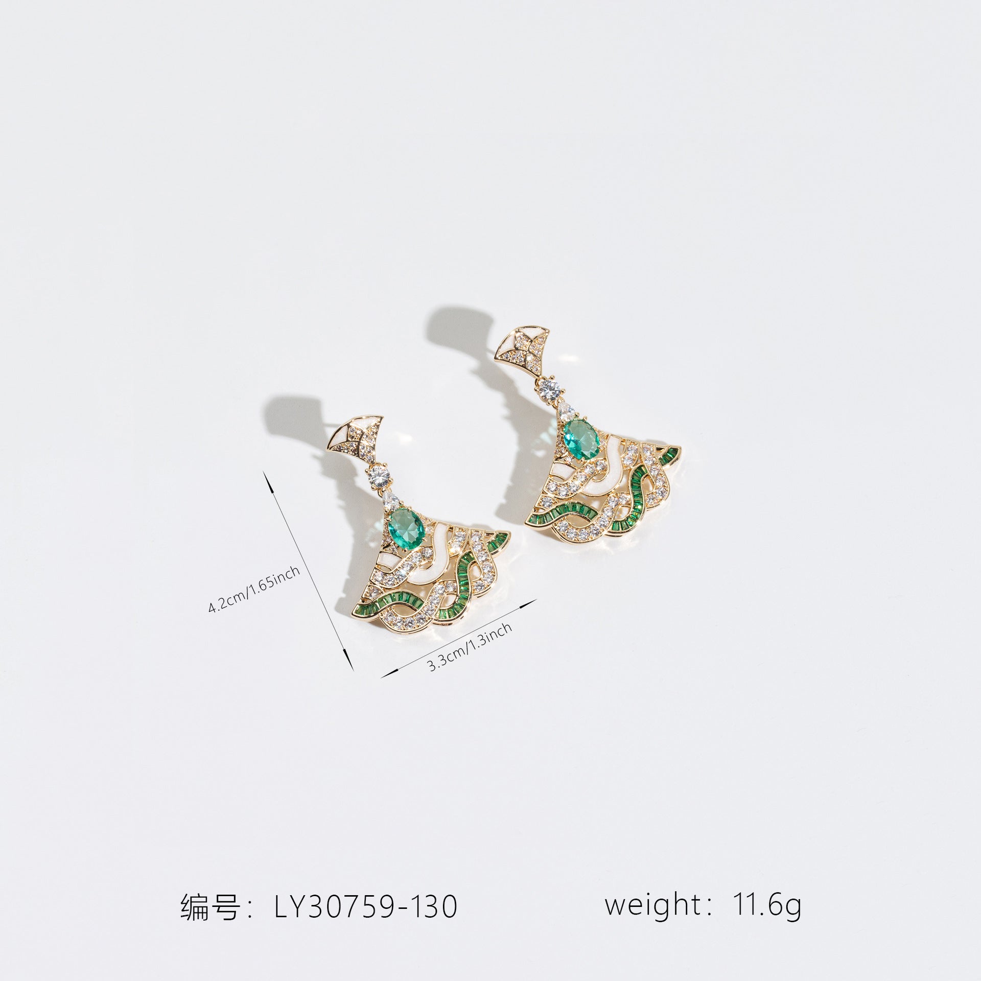 Luxury Gold Tone Pink Crystal Fan Drop Earrings for Women