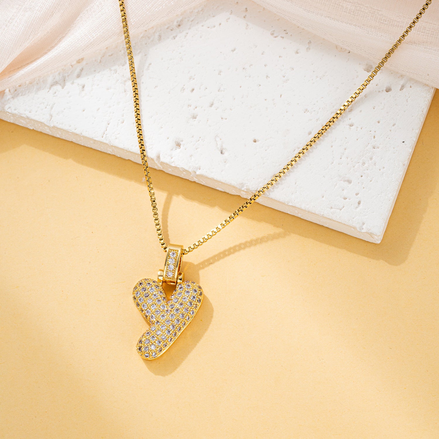 Creative fashion zircon fat 26 letter necklace