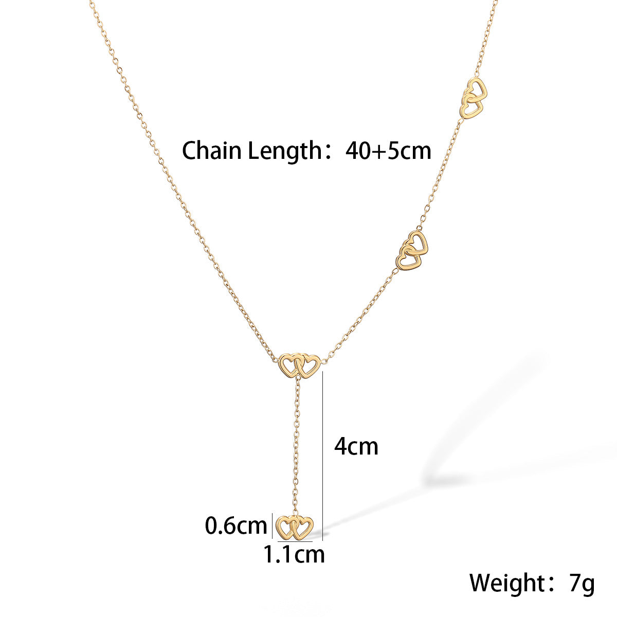 Simple love star fringed necklace