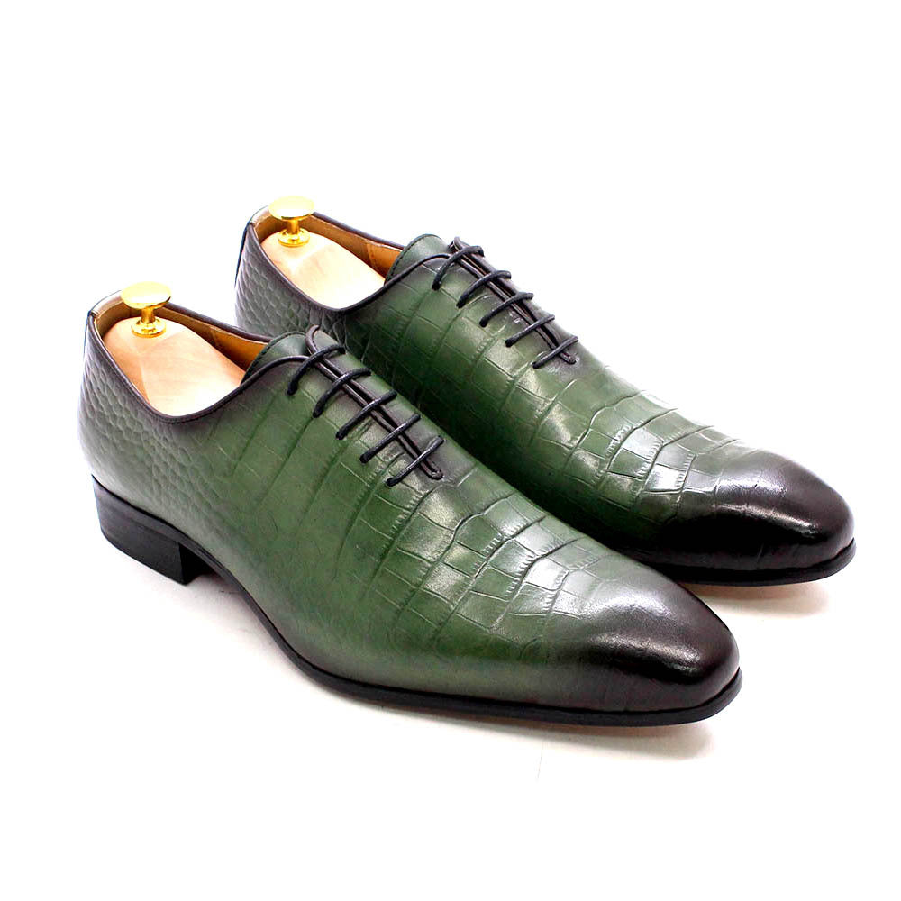 Fashion Crocodile Embossed Oxford Shoes Business Office Derby Shoes