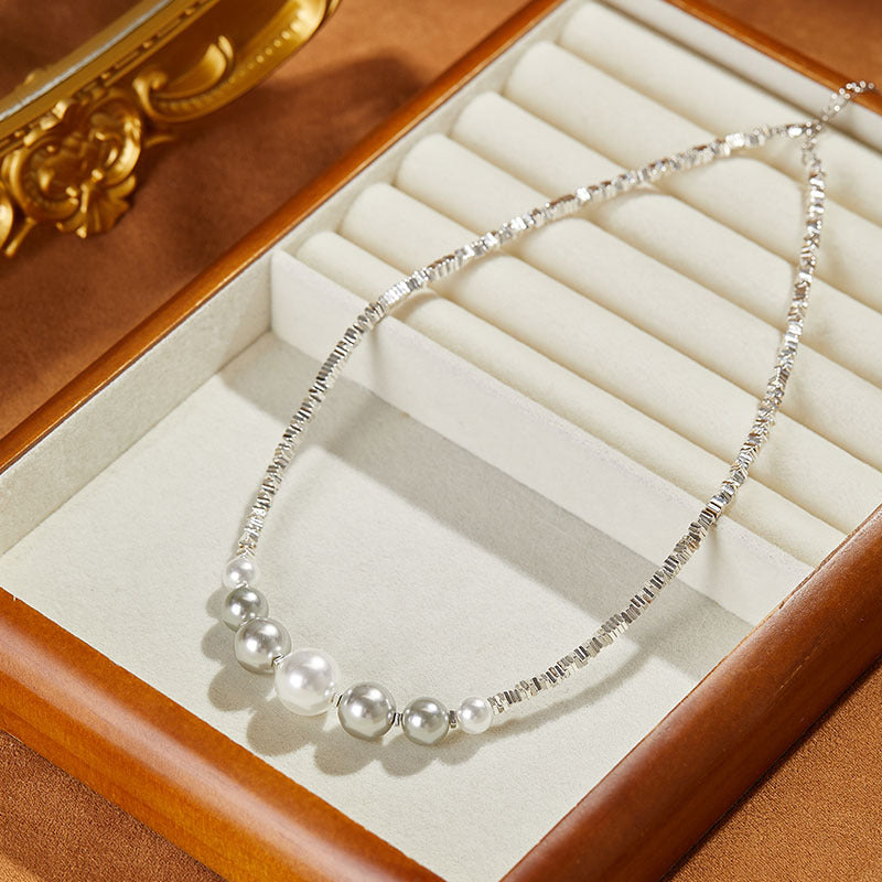 Fashion Classic Broken Silver Pearl Necklace